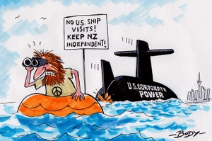 No U.S. ship visits! Keep NZ independent!