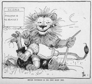 Lloyd, Trevor, 1863-1937 :Britain victorious in the first rugby test. The New Zealand Herald, 23 June 1930.