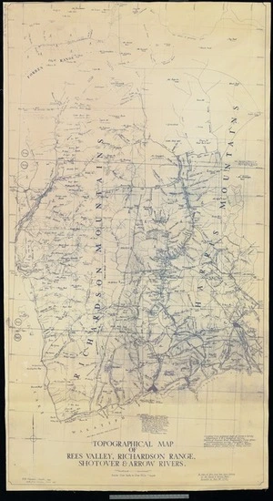 Topographical map of Rees valley, Richardson range, Shotover & Arrow Rivers / [compiled by] P.M. Chandler.