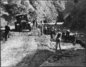 Men constructing a road