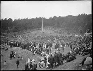 Crowd gathered at Newtown Park, Wellington