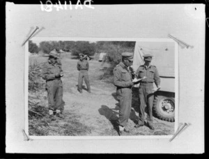 Members of 28 (Maori) Battalion with Broadcasting Unit - Photograph taken by Dr C N D'Arcy