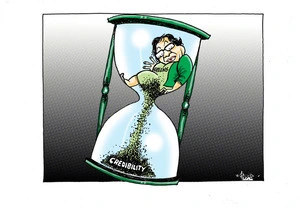 Greens Co-leader Metiria Turei stuck in an hourglass as 'credibility' time runs out