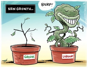 New growth - the Labour Party plant burps after eating the 'Greens' plant