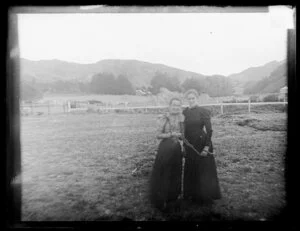 Cybele Ethel Kirk and unidentified woman in paddock