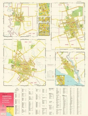 Map of Hawera, Stratford, Eltham & Patea