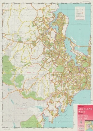 Map of Auckland west : including Henderson, Glen Eden, New Lynn.