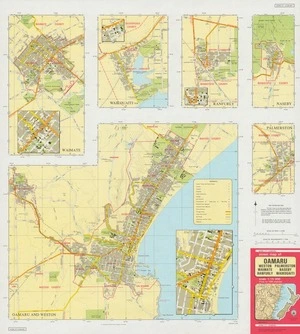 Street map of Oamaru, Weston, Palmerston, Waimate, Naseby, Ranfurly, Waikouaiti