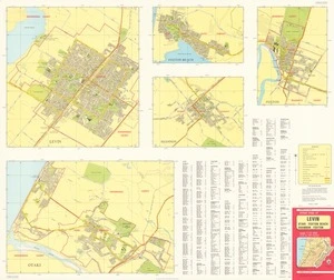 Street map of Levin, Otaki, Foxton Beach, Shannon, Foxton : scale 1:12 500 (1 cm to 125 meters).