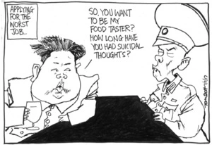 Kim Jong-un interviews for a food taster
