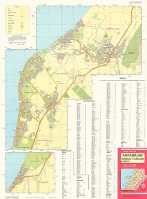 Street map of Paraparaumu, Waikanae, Paekakariki, Raumati.