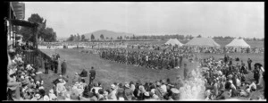Maori welcome and spectators, Rotorua