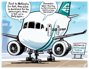 "First to Wellington for fuel, then back to Auckland for the passengers, then a top-up in Welly again"