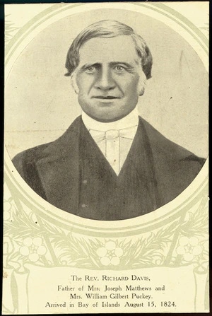 Creator unknown: Printed item featuring a photomechanical portrait of Reverend Richard Davis