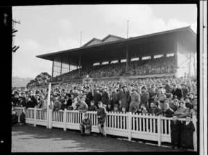 Crowds at Basin Reserve, Wellington - Photograph taken by Mr W Walker