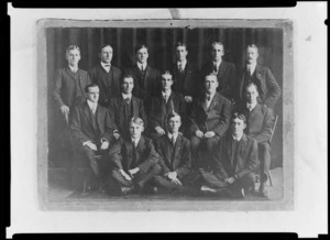 Group portrait of [staff? teachers?], King's College, Remuera, Auckland