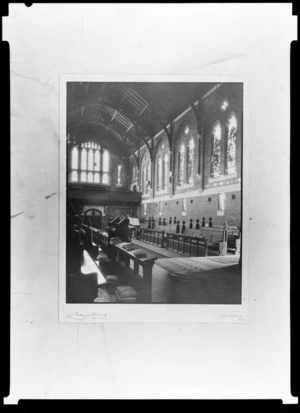 Interior of chapel associated with King's College, Auckland