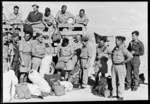 Repatriated New Zealand prisoners of war on arrival at Maadi Camp, Egypt - Photograph taken by George Robert Bull
