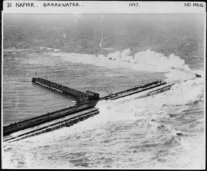 Creator unknown :Photograph of the breakwater, Napier
