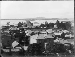 Part 1 of a 3 part panorama looking east towards Auckland Harbour, from Ponsonby
