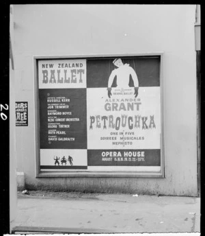 Poster for New Zealand Ballet Company production of Petrouchka