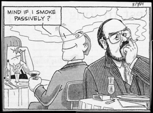 Clark, Laurence, 1949- :Mind if I smoke passively? New Zealand Herald, 8 July 1989.