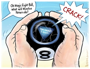 Magic eight ball tries to predict Winston Peter's coalition decision