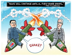 "Talks will continue until the first bomb drops"