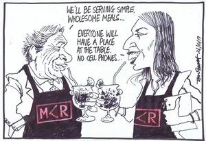 Winston Peters and Jacinda Ardern as contestants on 'My Kitchen Rules'