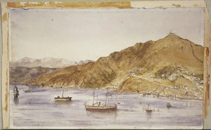 Artist unknown :Mt Victoria, Wellington Harbour. Feb. 12th, 1877