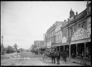 The Square, Palmerston North, looking south towards Manawatu Stables