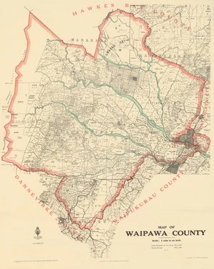 Map of Waipawa County.