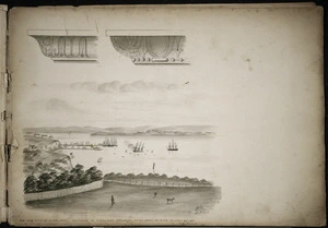 Backhouse, John Philemon 1845-1908 :The ship "City of Auckland" scuttled in Auckland Harbour after being on fire on Jany 24th 1871, from Parnell. 23.2.[18]71.