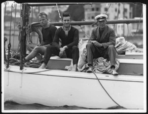 Creator unknown : Photograph of sailors on a yacht
