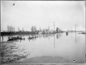 Flood waters, probably in the Canterbury region