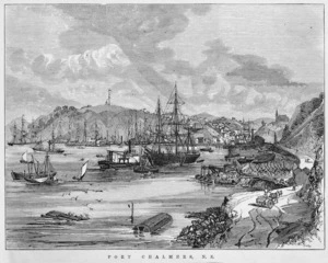 Engraving of Port Chalmers, Dunedin