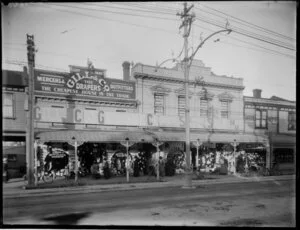 Gill and Co, drapers, shop front, Christchurch