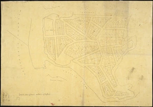 [Creator unknown] :[Sketch plan of town sections of Raglan] [ms map]. [ca.1860]