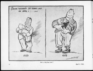 Scales, Sydney Ernest, 1916-2003 :He's a big boy now! Otago Daily TImes, 4 April 1959.