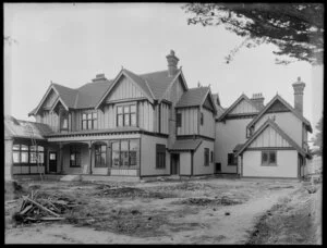 Wilson family's house, Cashmere House, replacing roof shingles, Christchurch