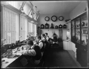 B Petersen, jeweller, workshop interior, Christchurch