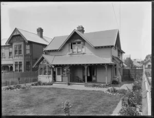 Unidentified two-storey house, with conservatory