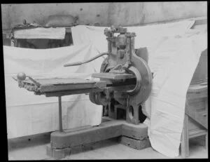 First New Zealand printing press, [Christchurch?]