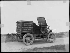 T Harper, Grocer, Cadillac van, Christchurch