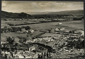 Hutt Valley, Wellington, with Taita Cemetery in the foregound
