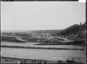 Panoramic view of Cobden, at the mouth of the Grey River