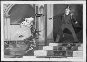 Lloyd, Trevor, 1863-1937 :Exit the skeleton of the cupboard. [191-?]