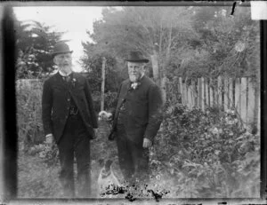 Two men in garden
