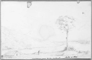 [Mantell, Walter Baldock Durrant] 1820-1895 :Heretaunga near the pa, looking N. Matai or Mai [ca 1845]