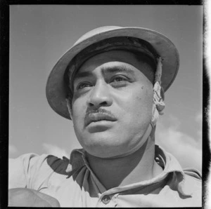 Mr A Tutaki of 28 (Maori) Battalion during World War II, Egypt - Photograph taken by M D Elias